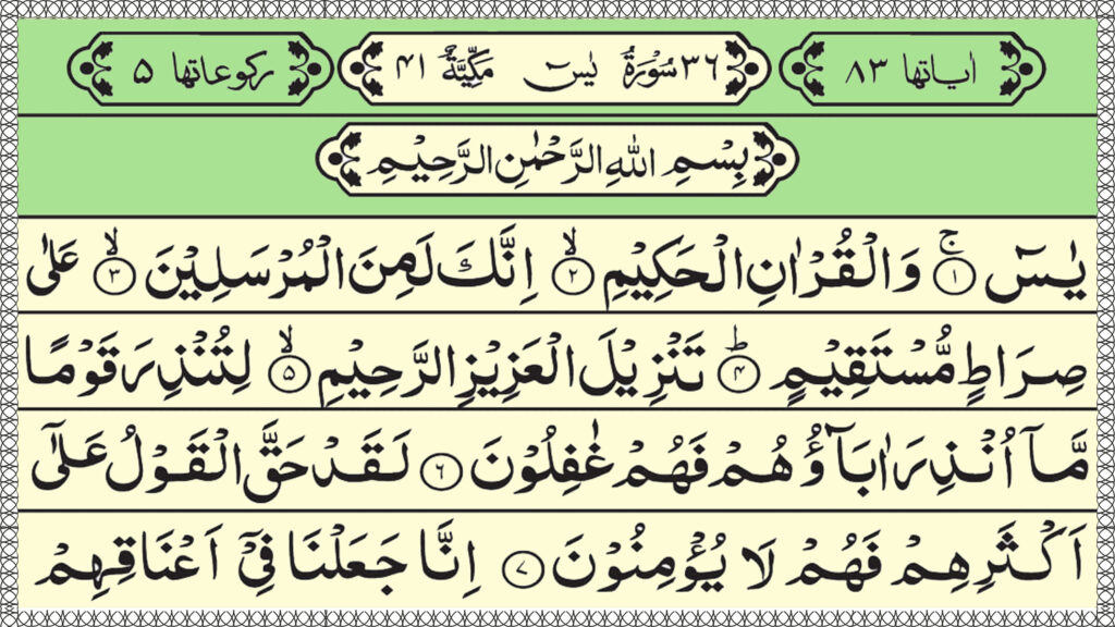 Surah Yaseen Read Online