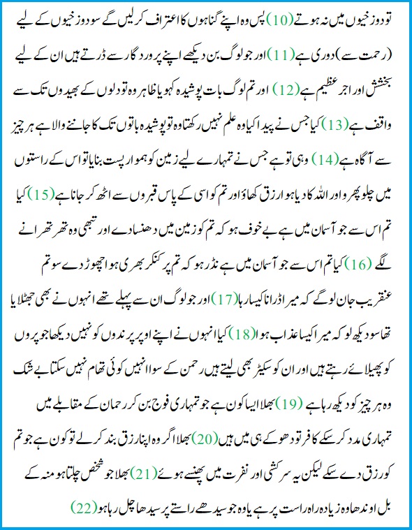 Surah mulk Urdu Translation pg 2