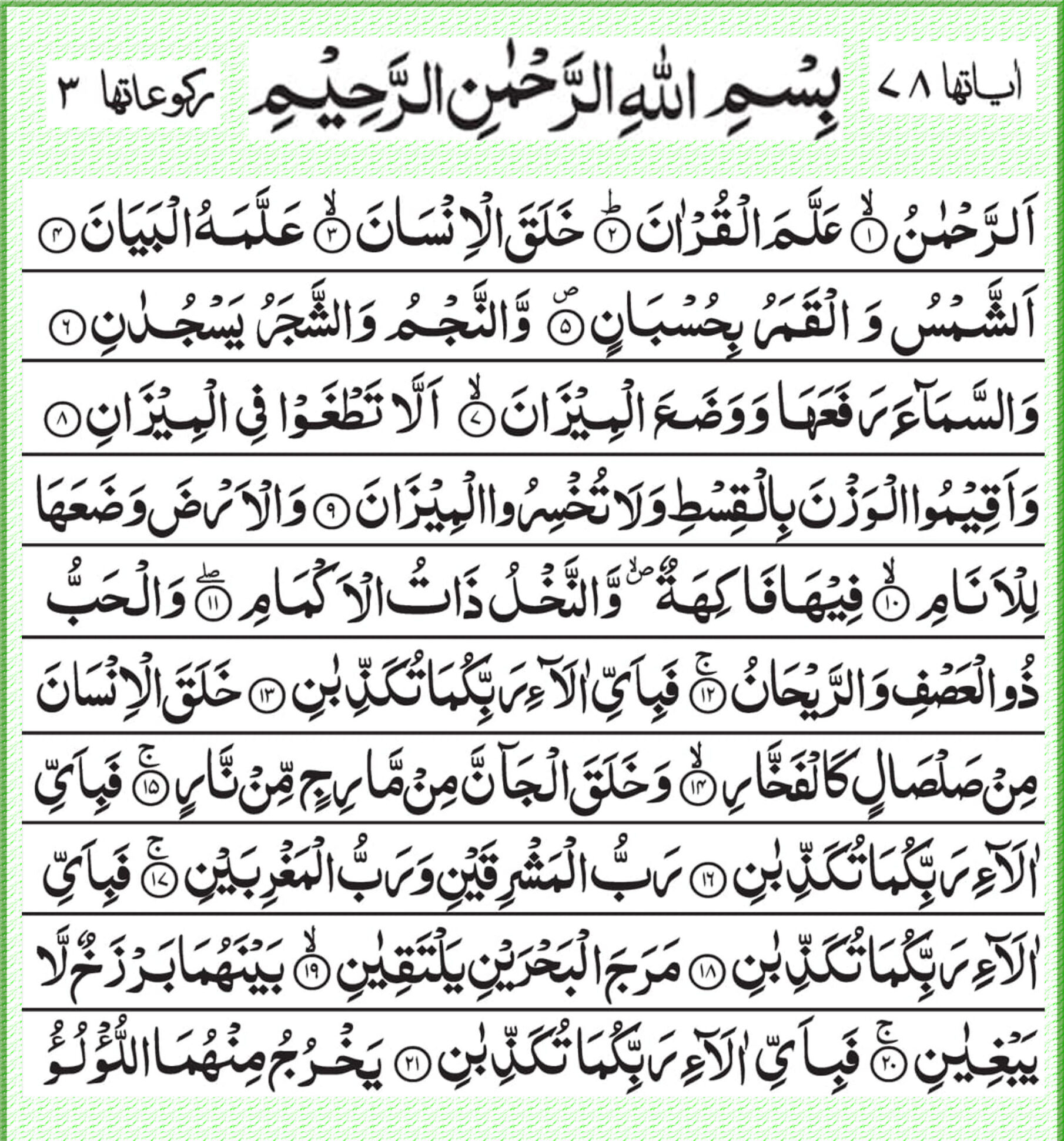 surah rahman pdf